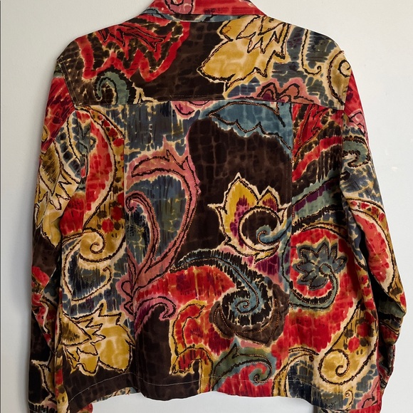 Coldwater Creek Multicolor 100% Cotton Paisley Jacket - Picture 2 of 5